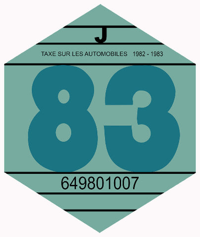 VIGNETTE pare-brise 1983 VZ067