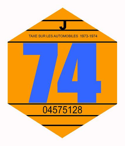 VIGNETTE pare-brise 1974 VZ072