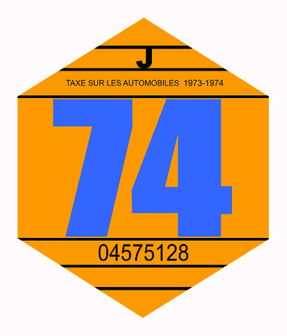 VIGNETTE pare-brise 1974 VZ072