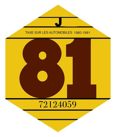 VIGNETTE FISCALE 1981 PARE-BRISE VZ075