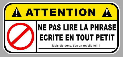 DANGER NE PAS LIRE HUMOUR AA196