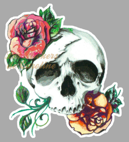 SKULL ROSE TETE DE MORT SC001