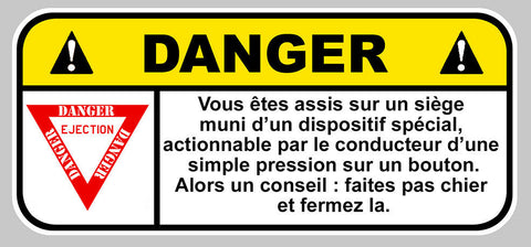 DANGER SIEGE EJECTABLE DA157