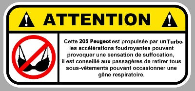 DANGER 205 PEUGEOT AC107