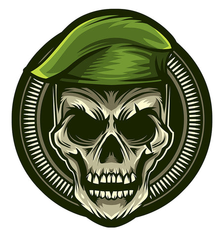 BERET VERT SKULL BB159
