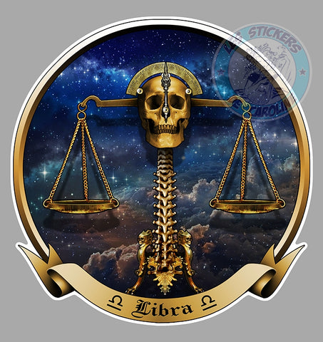 SKULL BALANCE LIBRA SIGNE ZODIAQUE BC004