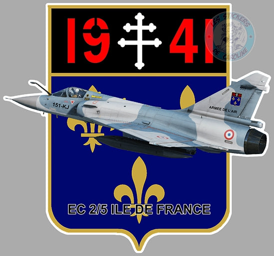 Écusson Tissu Original – Escadron De Chasse 2/5 Île De France (occasion)