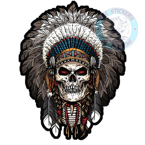 SKULL TETE DE MORT CHEF INDIEN SC176