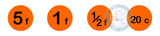4 X ROND ORANGE CABINE TELEPHONIQUE TA086R